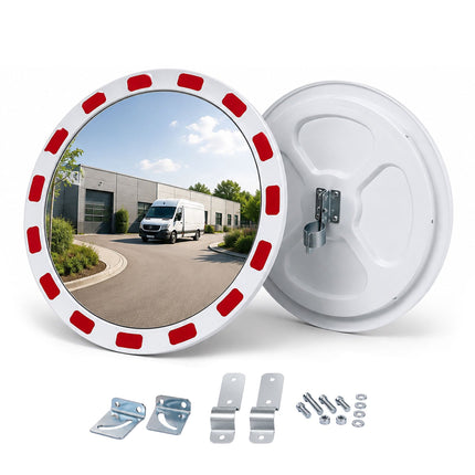 Miroir de signalisation convexe, 45 cm, incassable et résistant aux intempéries