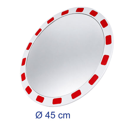 Miroir de signalisation convexe, 45 cm, incassable et résistant aux intempéries