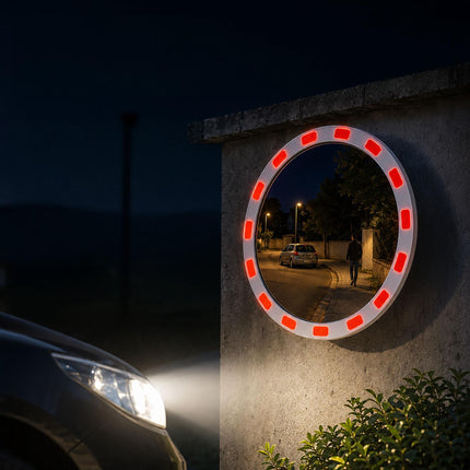 Miroir de signalisation convexe, 45 cm, incassable et résistant aux intempéries
