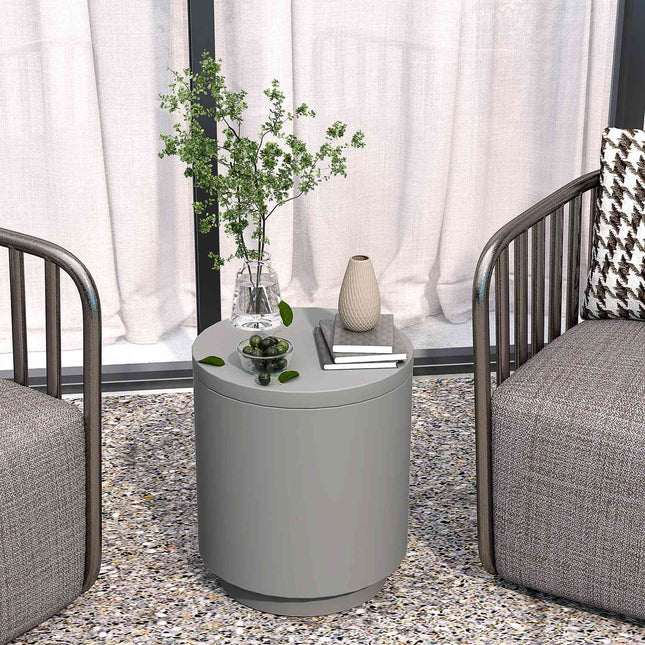 Cool Bar Table d'appoint avec Plateau Amovible 10 L Refroidisseur de Boissons Table de Bistro Petite Table de Patio pour fête Camping Gris Clair Aosom