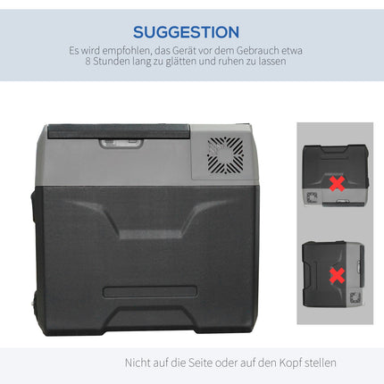 50L Electric Cool Box Car Refrigerator, Dual Voltage, Grey