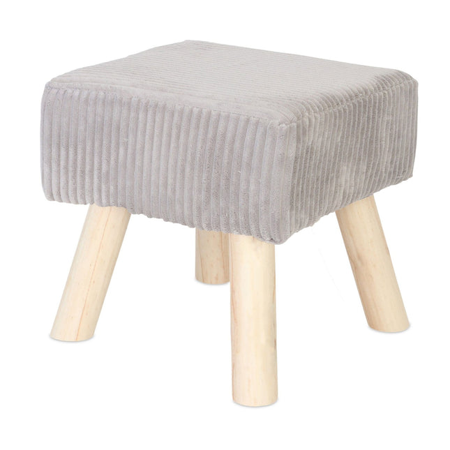 Pouf en corde - Repose-pieds rembourré avec pieds en bois