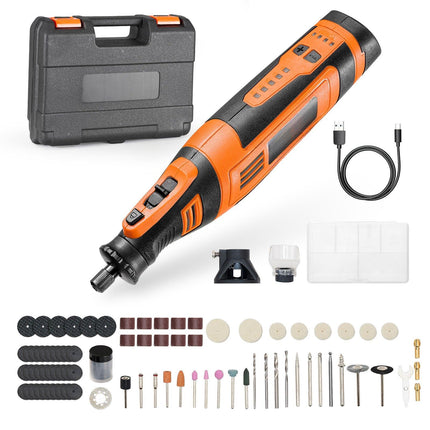 Cordless Rotary Tool Kit, 136-Piece, 8V 5-Speed