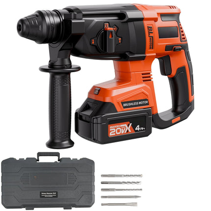 Cordless SDS-Plus Rotary Hammer Drill Kit, 20V Brushless