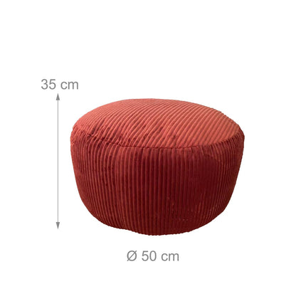 Pouf rond en velours côtelé, style bohème