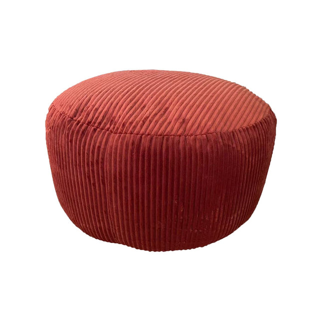 Pouf rond en velours côtelé, style bohème