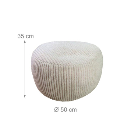 Cord Pouf – Rundes Bodenkissen, Boho-Stil