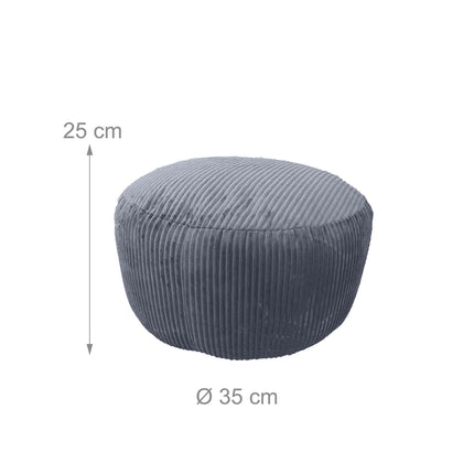 Pouf en velours côtelé - Coussin de sol rond, doux et polyvalent