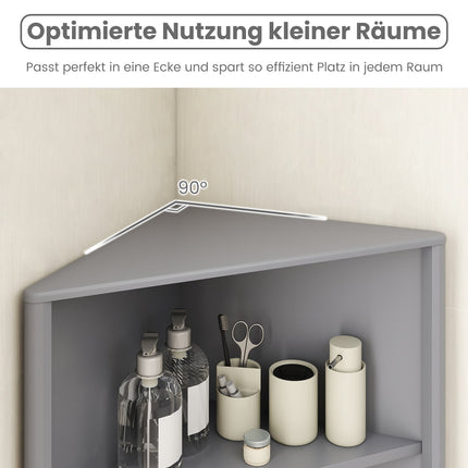 Kücheneckschrank mit 2 Türen und 5 Ablagen, Grau