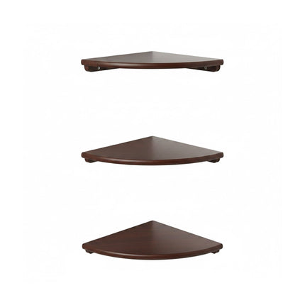 Corner Wall Shelf, Walnut, Wall-Mounted Semi-Circle