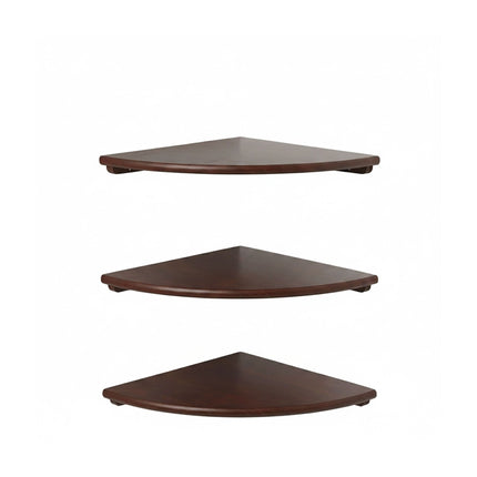 Corner Wall Shelf, Walnut, Wall-Mounted Semi-Circle