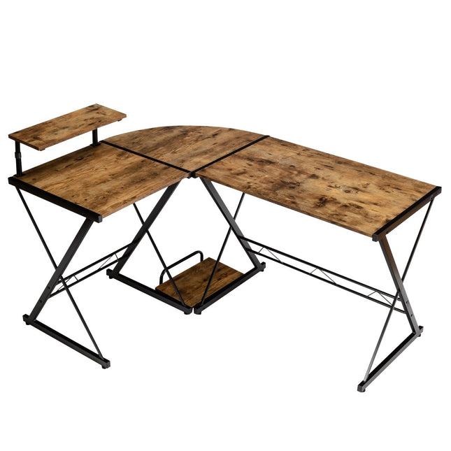 Eckschreibtisch L-Form Computertisch aus Holz 147 x 112 x 79 cm Braun