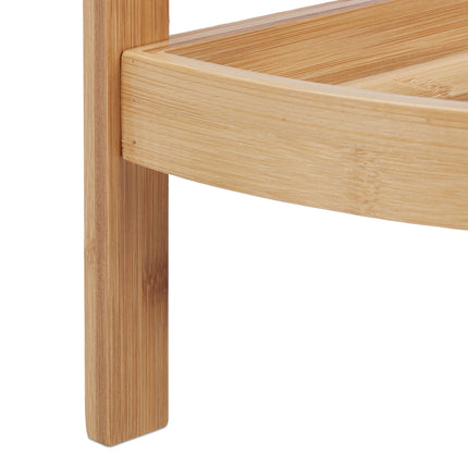 Étagère d'angle en bambou avec 3 étagères