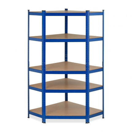 Eckregal mit 5 Böden blau