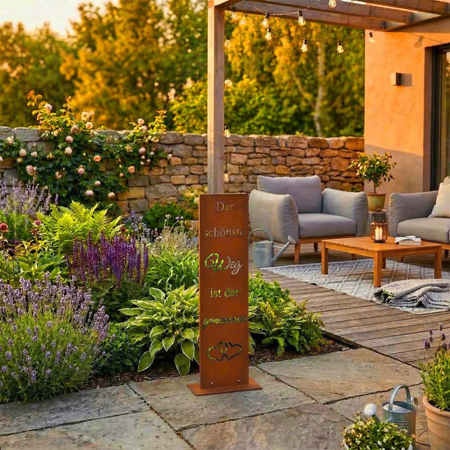 Panneau de jardin en acier Corten - Décoration extérieure résistante aux intempéries
