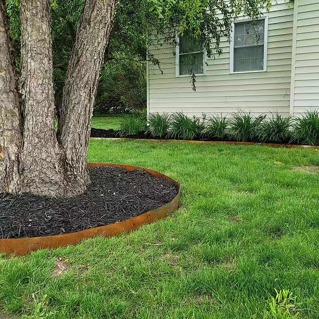 Cortenstahl Rasenkante – Flexible Gartenbegrenzung