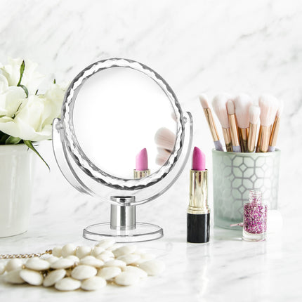 Miroir cosmétique grossissant sur pied