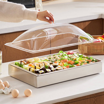 Countertop Condiment Server, 1/1 Pan, Lid, 3 Ice Trays