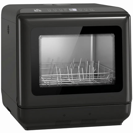 Lave-vaisselle de comptoir, réservoir de 6 L, 5 programmes, noir
