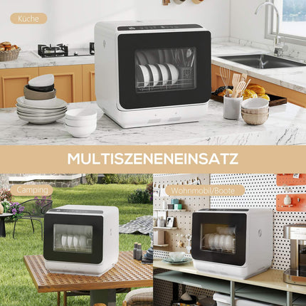 Lave-vaisselle de comptoir, cuve de 6 L, 5 programmes, affichage LED