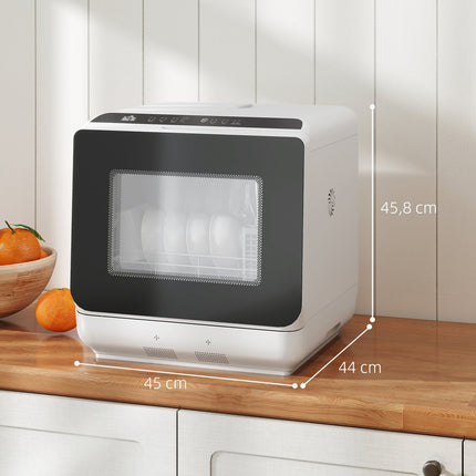 Lave-vaisselle de comptoir, cuve de 6 L, 5 programmes, affichage LED