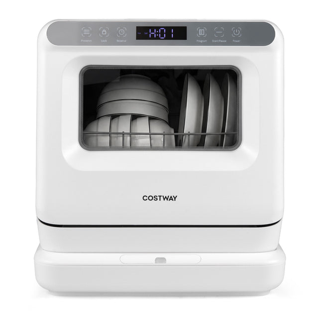 Lave-vaisselle de comptoir avec réservoir de 8,25 L, 6 programmes, blanc