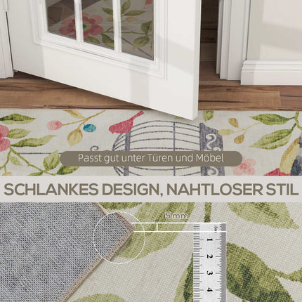Landhaus Teppich, Polyester, rutschfest, pflegeleicht, 200x140 cm