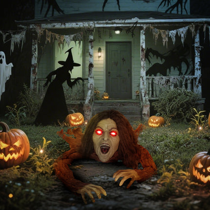 Décoration de zombie rampant avec lumières et son