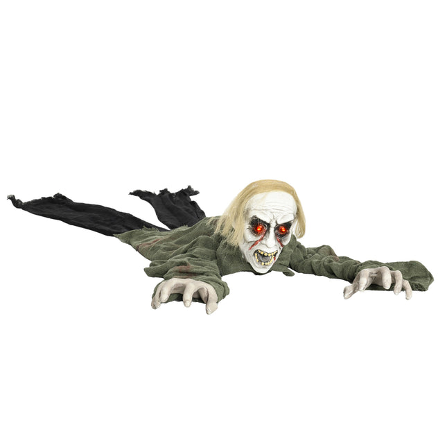 Kriechende Zombie-Halloween-Dekoration mit leuchtenden Augen