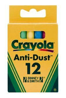 Craies colorées anti-poussière Crayola, 12 pièces