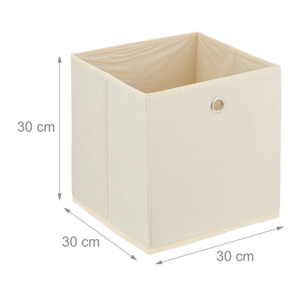 Creme Aufbewahrungsboxen mit Griff, 4er-Set