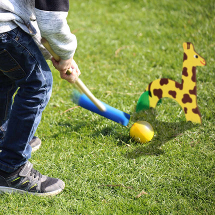 Jeu de croquet pour enfants au motif animalier