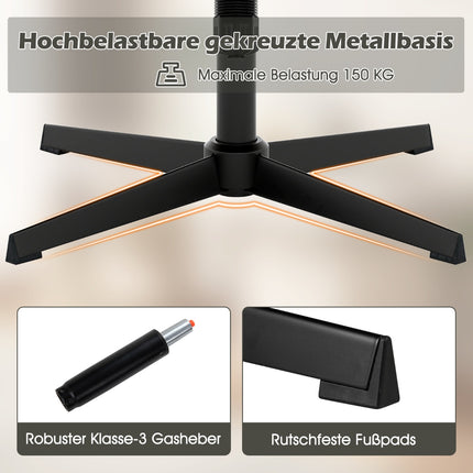 Bürostuhl mit überkreuzten Beinen, höhenverstellbar, Grau