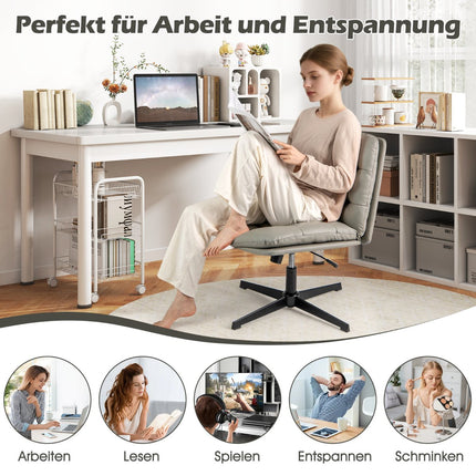 Bürostuhl mit überkreuzten Beinen, höhenverstellbar, Grau