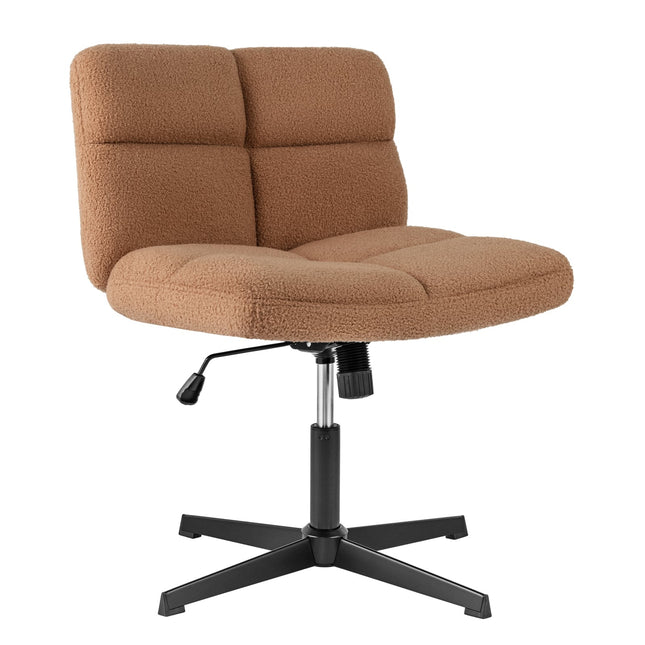 Bürostuhl mit gekreuzten Beinen, breite Sitzfläche, braun, verstellbar