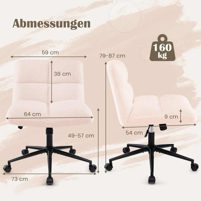 Bürostuhl mit Rollen, pink, höhenverstellbar