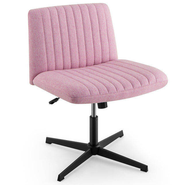 Schneiderstuhl ohne Armlehnen Drehstuhl mit breiter Sitzfläche Schreibtischstuhl rosa