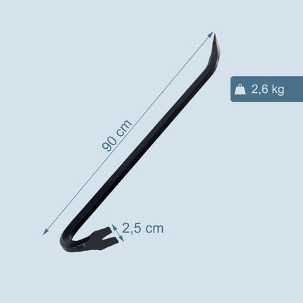 Brecheisen XL 90 cm – gehärteter Stahl, Nagelzieher