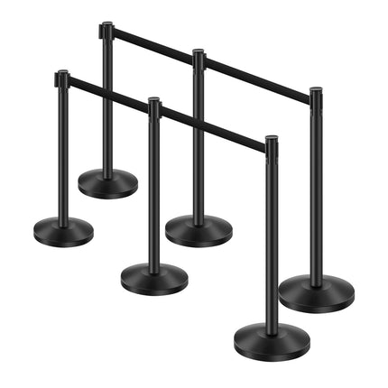 Crowd Control Stanchion Set, 6 Posts with 6.5 ft Belts