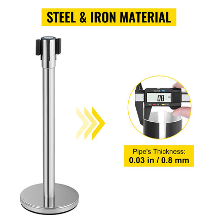 Crowd Control Stanchions Set Of 2, 6.6 Ft Belt