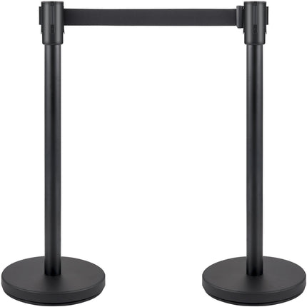 Crowd Control Stanchions Set of 4, 6.6 Ft Black Belt