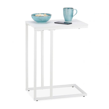 Table d'appoint en forme de C en blanc
