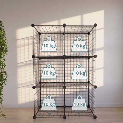 Ensemble d'étagères cubiques - Cubes de rangement modulaires en fil métallique