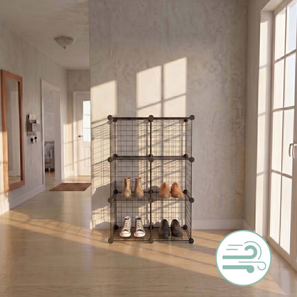 Ensemble d'étagères cubiques - Cubes de rangement modulaires en fil métallique