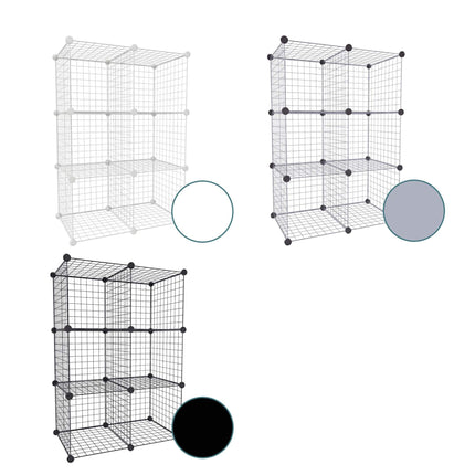 Ensemble d'étagères cubiques - Cubes de rangement modulaires en fil métallique
