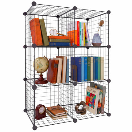 Ensemble d'étagères cubiques - Cubes de rangement modulaires en fil métallique