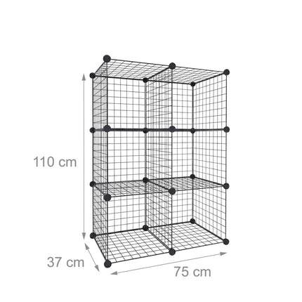 Ensemble d'étagères cubiques - Cubes de rangement modulaires en fil métallique