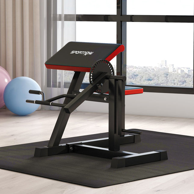 Banc de musculation et d'extension des triceps, 5 réglages d'assise, 25 angles, acier et cuir synthétique, noir