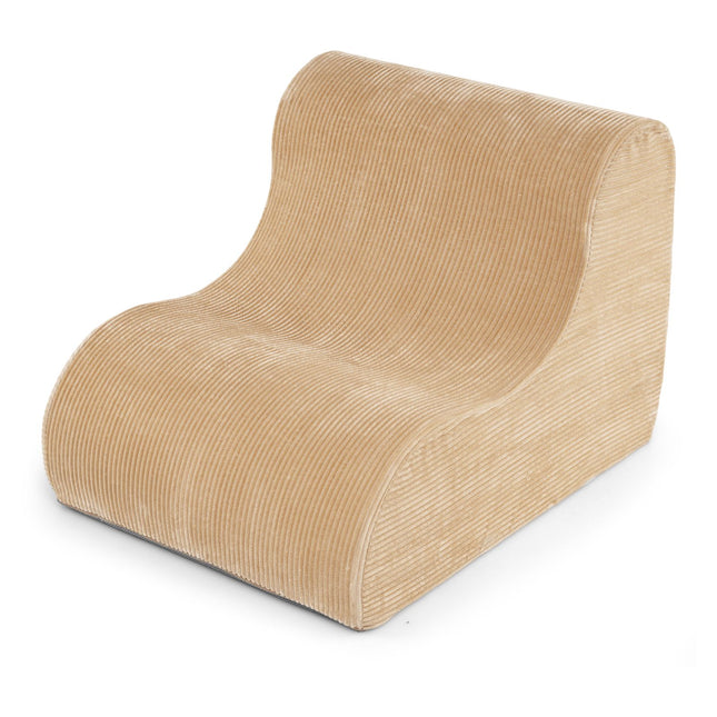 Canapé d'angle incurvé, housse lavable en machine, beige