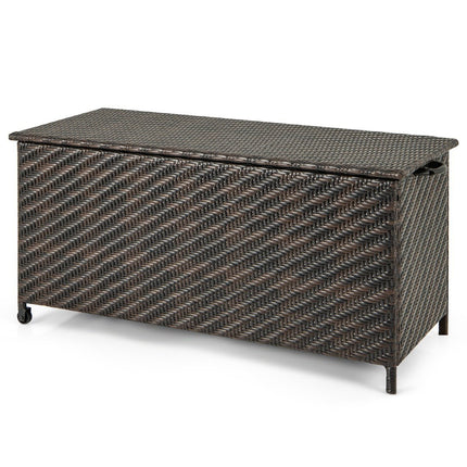 Boîte à coussins avec roulettes et capacité de 320 L, boîte de rangement étanche en polyrotin